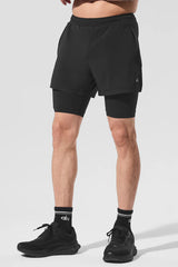 5" Revival 2-In-1 Short - Black/Black