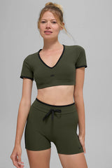 Airbrush Race Pace Short Sleeve - Green Olive/Black