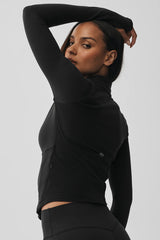 Airbrush Corset Full Zip Jacket - Black