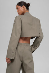 Cropped Main Character Jacket - Light Cocoa