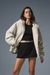 Select Hooded Bomber Jacket - Bone