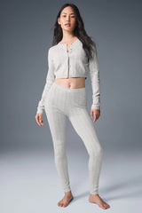 Pointelle Sweater Be Mine Cardigan - Light Grey Heather