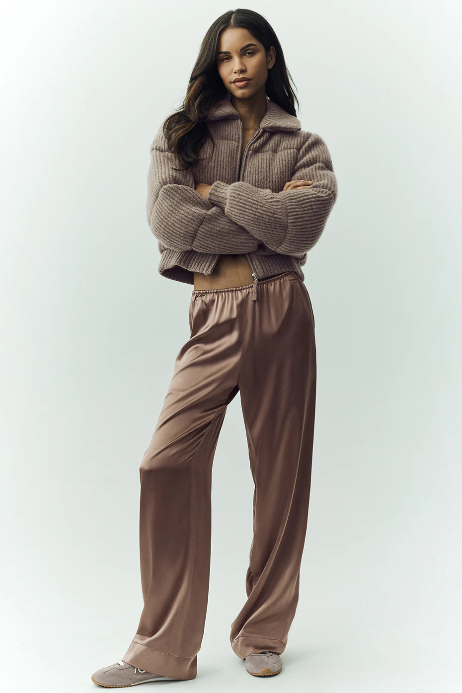 Silk Luminous Pant (Long) - Alpine Cocoa