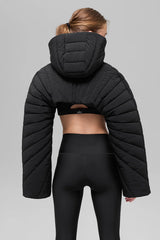Quilted Starlight Puffer Shrug - Black