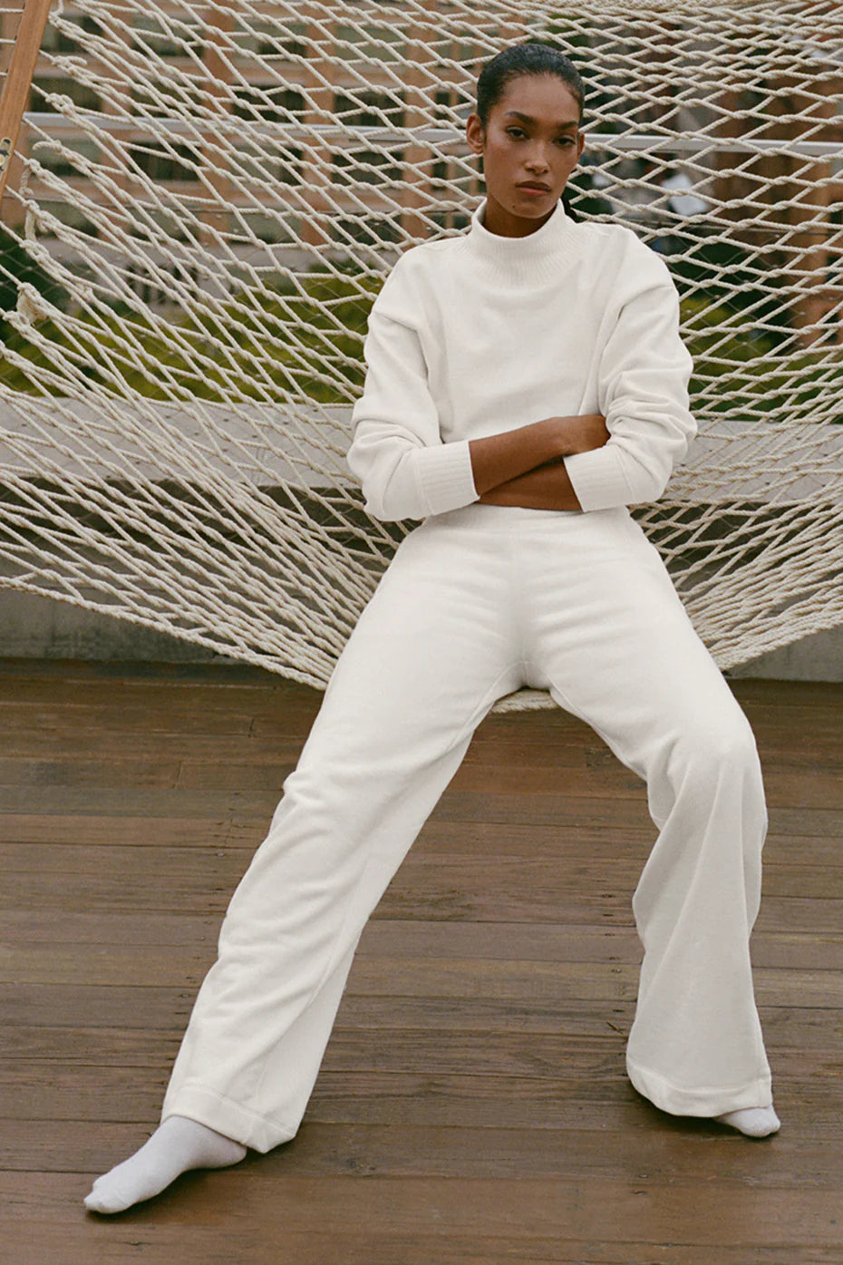 Serenity Wide Leg Sweatpant - Ivory