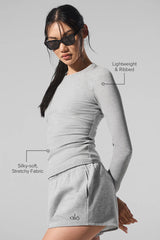 Ribbed Modal Long Sleeve - Athletic Heather Grey