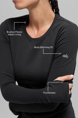 Airbrush Winter Warm Nocturne Long Sleeve - Black
