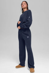 Unisex Wool Cashmere New Class Crewneck Sweater - Navy