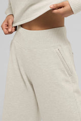 Serenity Wide Leg Sweatpant - Oatmeal Heather