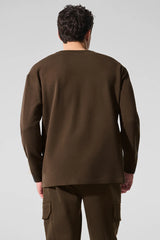 Double Take Long Sleeve Crew - Espresso
