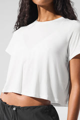 Cropped All Day Short Sleeve - White