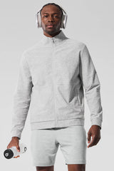 Conquer Max Mock Neck Full Zip - Athletic Heather Grey